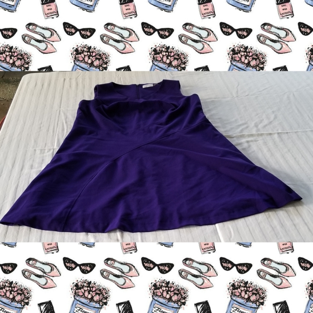 Calvin Klein fit and flair purple dress.